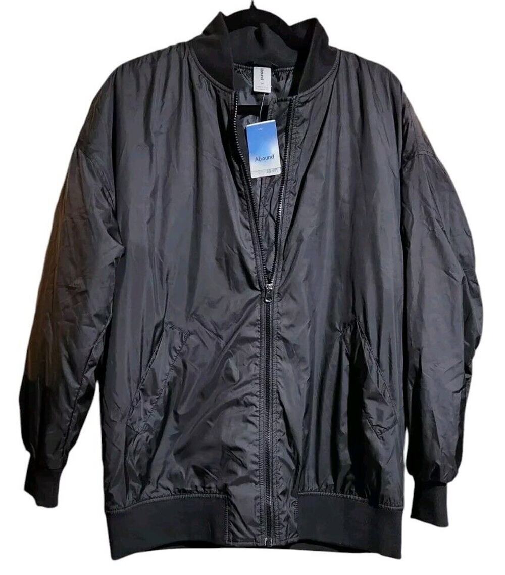 Abound Black Lightweight Bomber Jacket Reversible Mens M Unisex Fits Women's Lrg